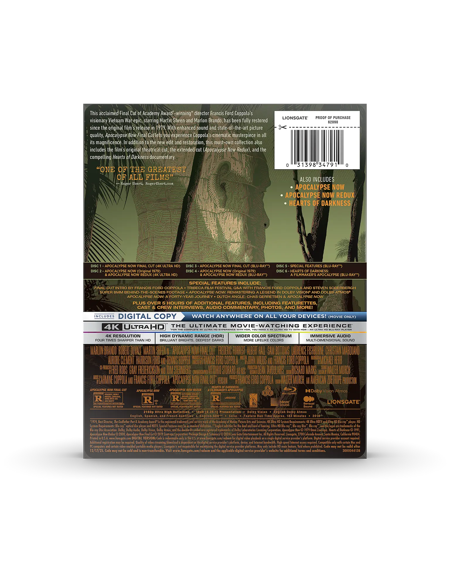 Apocalypse Now Final Cut 4K SteelBook® Reprint - Napalm Sunrise Edition 6-Disc Set - Image 7