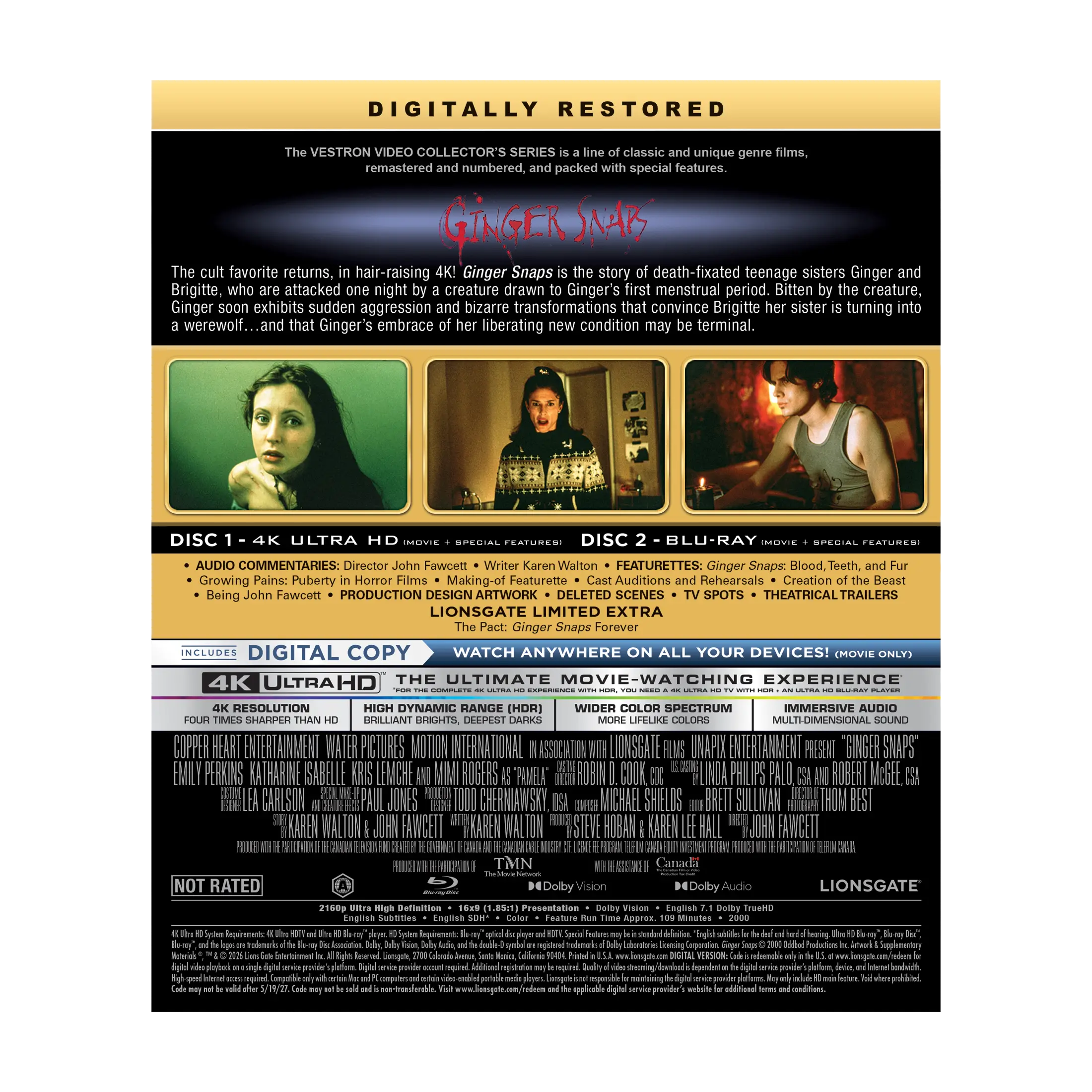 Ginger Snaps– VESTRON Collector’s Series 4K (#39) - Image 9