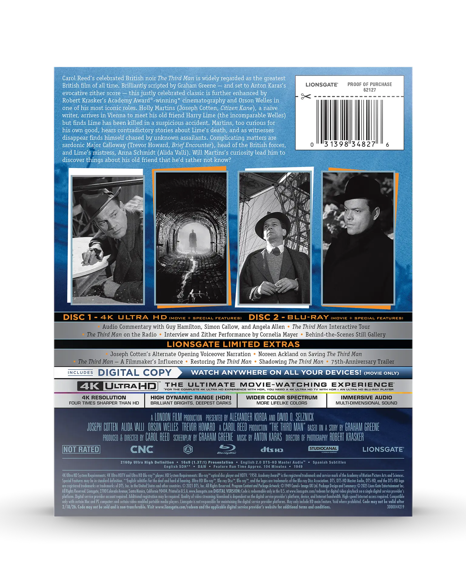The Third Man 75th Anniversary Collectors Edition 4K SteelBook® - Image 7